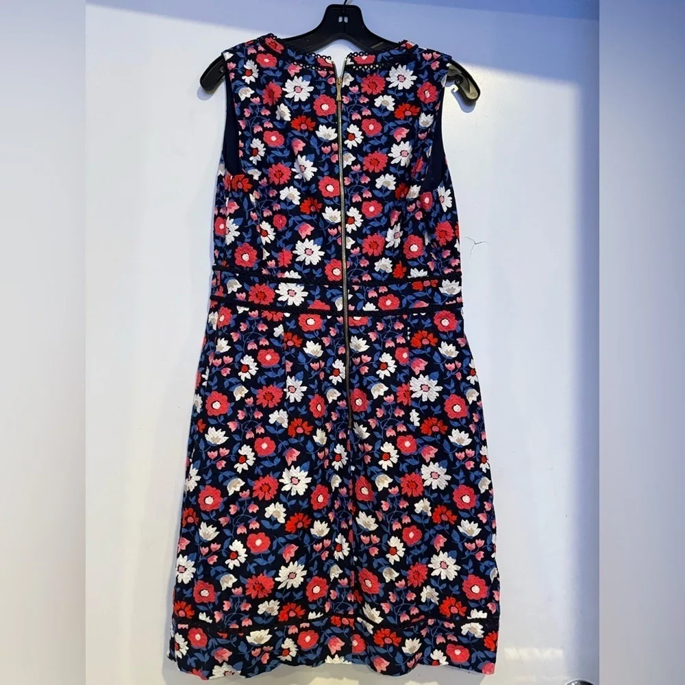 Kate Spade Floral Daisy Jacquard Sleeveless Sheath Mini Dress Boho Preppy Sz 10
